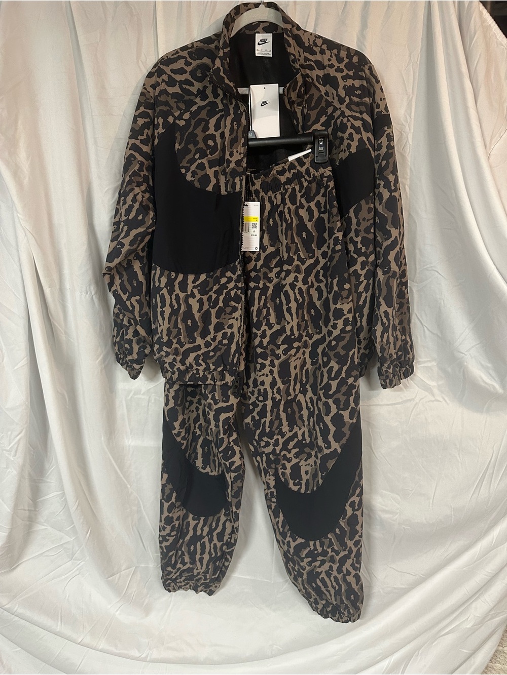 Nike Brown and Black Leopard Print Tracksuit Set